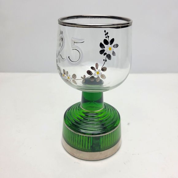 Vintage Austria Edelglas Wien 25th Wedding Anniversary Musical Wine Glass - Picture 7 of 10